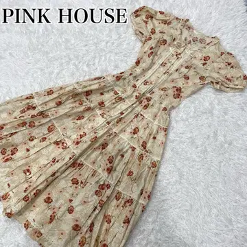 PINK HOUSE 프릴 롱 원피스 꽃무늬 레이스 맥시 길이