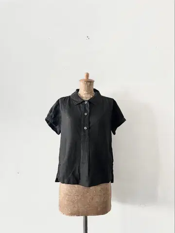 MARGARET HOWELL 린넨 반팔 개더 블라우스 사이즈 2