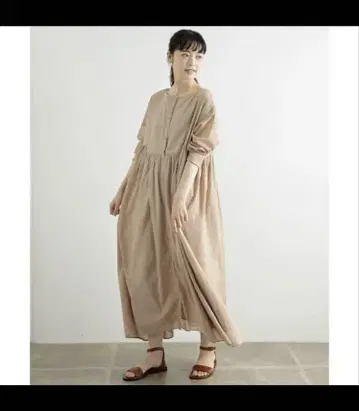 카구레 베이지 롱 셔츠 원피스 긴팔 새상품급