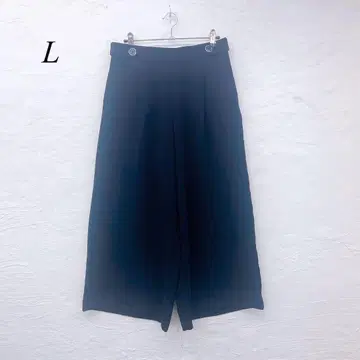 e5350 허리밴딩 블랙 가우초 팬츠 L 사이즈 여유로운 고급 실루엣
