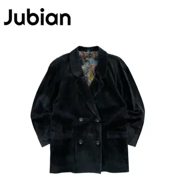 Jubian 90s 스웨이드 더블 테일러드 자켓 천연 가죽 가죽