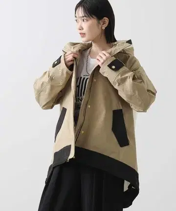 새상품 Risley 바이컬러 메쉬 마운틴 후드티 리즈레이