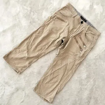 Navy produce 카고 팬츠 L 베이지 7분 길이 더블 지퍼