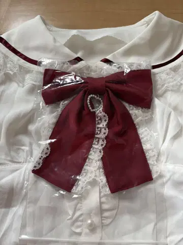 Ank Rouge 세일러 카라 블라우스 화이트 양산형 지뢰계