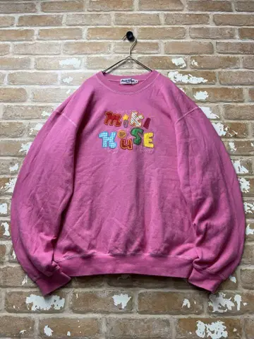 90s 미키하우스 mikihouse 맨투맨 핑크 y2k 남성용 구제 의류