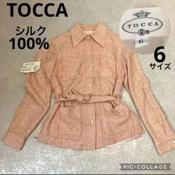 [벨트 포함] TOCCA, 실크 100% 자켓, 핑크, 6 사이즈
