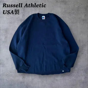 90s USA제 Russell 네이비 XL 무지 크루넥 속기모 맨투맨
