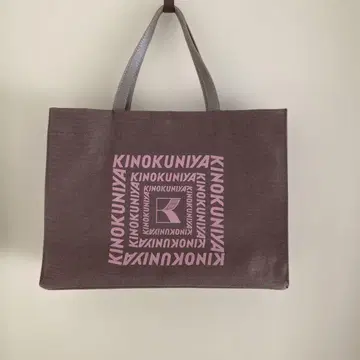 KINOKUNIYA 가죽 핸들 코튼 토트