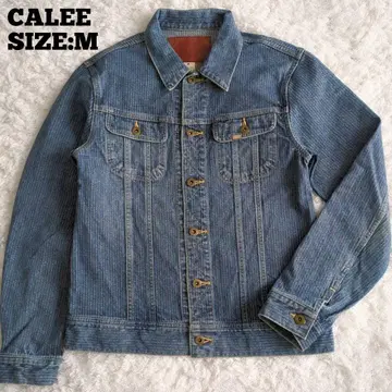 CALEE 자카드 스트라이프 데님 자켓 인디고 M 일본제
