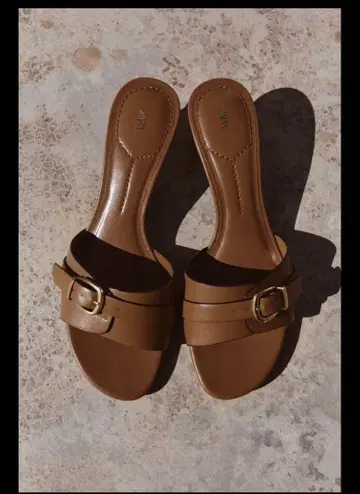 ZARA 버클 힐 샌들 브라운