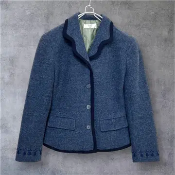 ELLE 테일러드 자켓 자수 파이핑 M