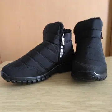 스노우 부츠 지퍼 달린 블랙