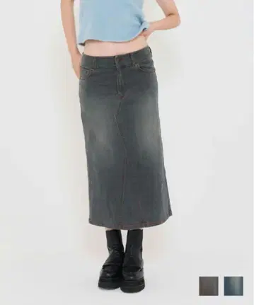 tina:jojun 데님 타이트 스커트
