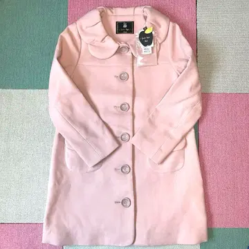 새상품 프랑슈리페 블랙 핑크 버튼 롱 코트