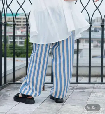 니코앤드 스트라이프 파자마 팬츠 블루