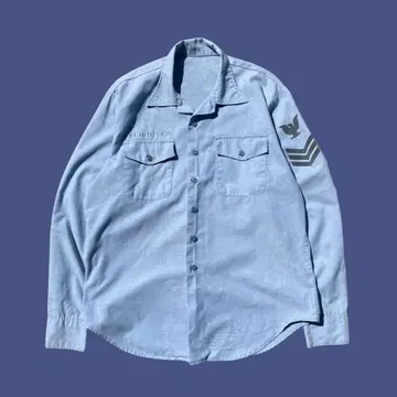 1980년대 80s U.S NAVY 해군 샴브레이 셔츠 밀리터리 셔츠