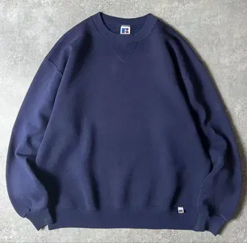 90s USA제 RUSSELL 무지 맨투맨 네이비 퍼플네이비
