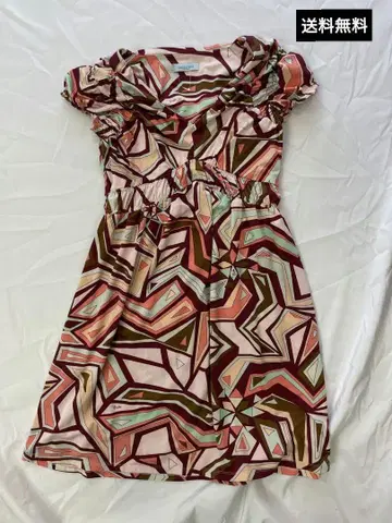 EMILIO PUCCI 멀티 컬러 무릎 기장 원피스 반팔