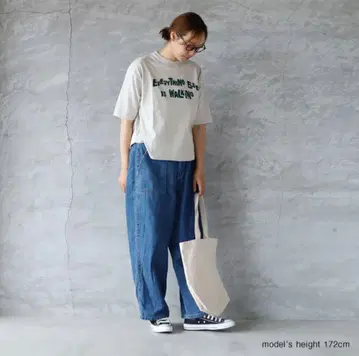 로고 T셔츠 베이지 pacific park store 일본제