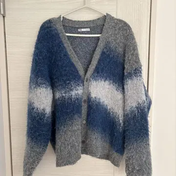 ZARA 그레이/블루 가디건 M