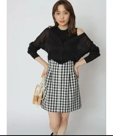 Rirandture 깅엄 체크 미니 스커트