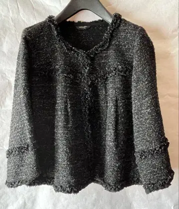 잉게보그 트위드풍 니트 자켓 블랙 라메 믹스 9호