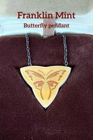 프랭클린 민트 빈티지 버터플라이 펜던트