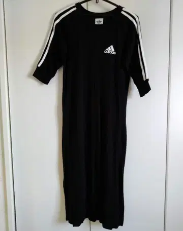 adidas 블랙 롱 양쪽 슬릿 원피스 7부 소매