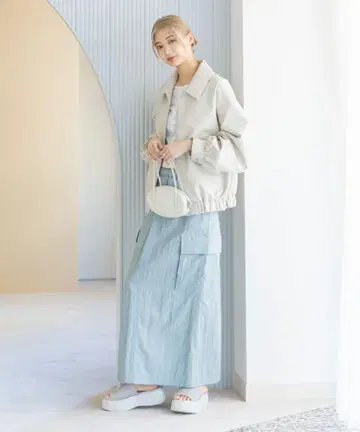 U by spic & span 나일론 빈티지 카고 스커트