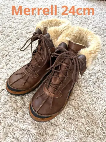 [ 연내 판매 종료 ] merrell 브라운 가죽 퍼 부츠