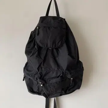 Jean Paul Gaultier 90s 나일론 백팩 엠보싱 로고 블랙