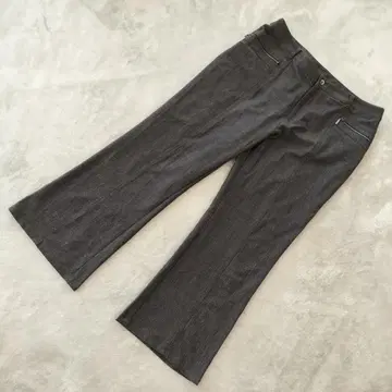 빅 사이즈 XL 지퍼 포켓 와이드 팬츠 그레이 W82