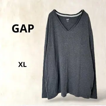 [ GAP ] 긴팔 티셔츠 롱 T 그레이 계열 XL 빅 사이즈 무지 V넥