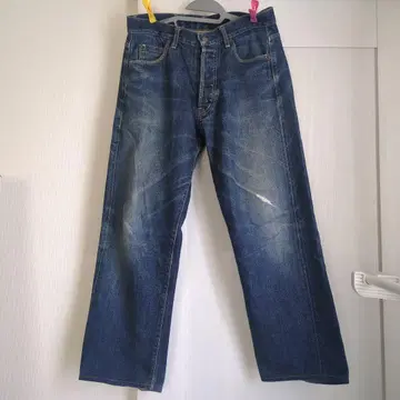 PIG HIP STORE 셀비지 스트레이트 데님 버튼 플라이 33