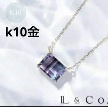 L&Co. K10 금 플로라이트 목걸이 바이컬러 멀티 컬러