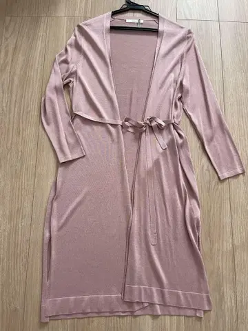 ANAYI 아세테이트 폴리에스테르 롱 가디건 핑크