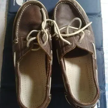 stefanorossi 브라운 가죽 데크 슈즈