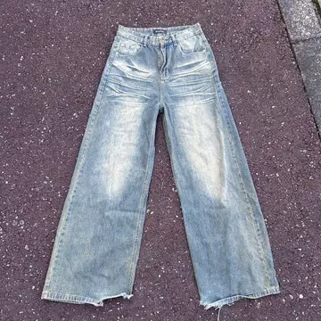 Asapmode Washed Wide Moss Denim Pants