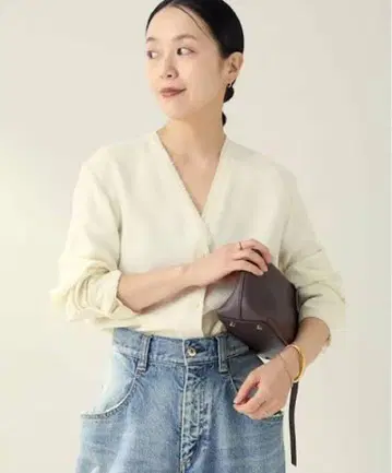 R'IAM 노카라 셔츠 베이지