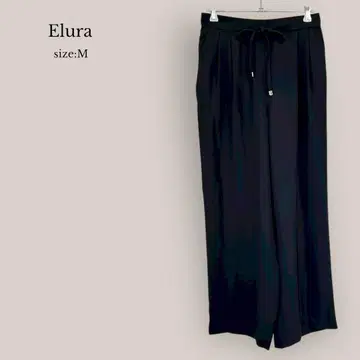 엘르 Elura 와이드 팬츠 넉넉 블랙 밴딩 MUJI 심플