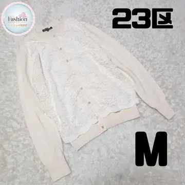 23구 레이스 울 100% 크루넥 가디건 출퇴근 페미닌 M
