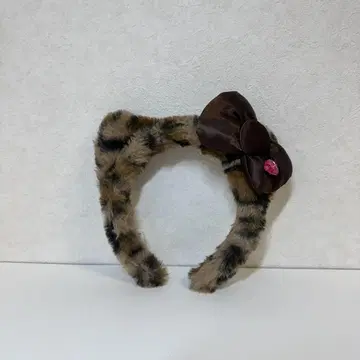 레오파드 무늬 키티 머리띠 브라운
