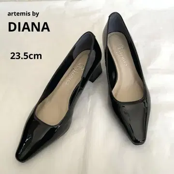 artemis by DIANA 에나멜 펌프스 23.5cm 블랙 와이드 힐