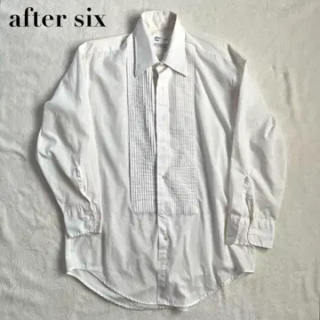 참고 버튼 없음 after six 긴팔 셔츠 프릴 플리츠 L2
