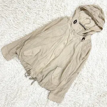 베이지 마운틴 후드티 후드 부착 M 사이즈 긴팔 밑단 개더