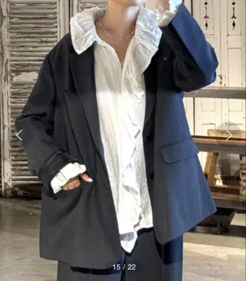 프렌치 린넨 프릴 퍼프 블라우스 저널 스탠다드 럭스