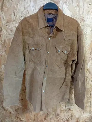 천연 가죽 브라운 셔츠 아우터 MARSLAND 웨스턴 셔츠 가죽 재킷