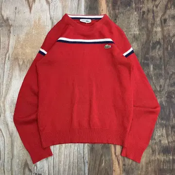 90s Chemise Lacoste 니트 스웨터 레드 vintage