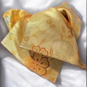 금지 꽃 문양 후쿠로 오비 순수 실크 포멀 후리소데