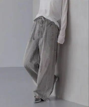 그레이 와이드 팬츠 데님